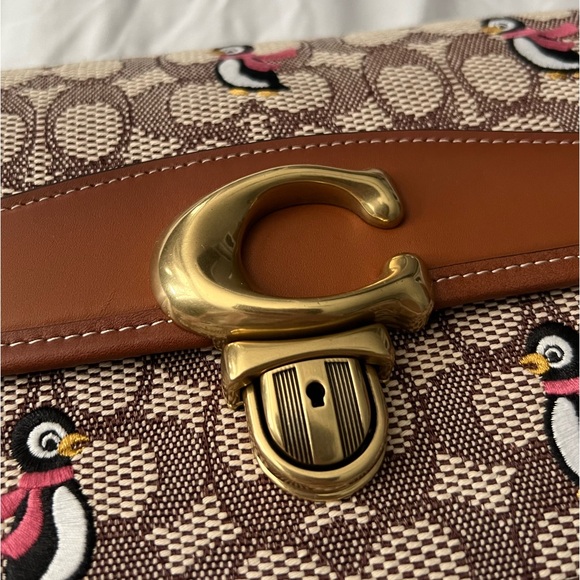 Coach Studio Shoulder Bag In Signature Jacquard With Penguin Motif - Picture 2 of 10
